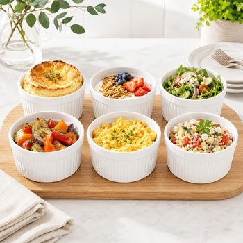 WERTIOO misky na Crème Brûlée, 4 kusy, 8 oz/237 ml, misky na suflé 8 oz/237 ml 4