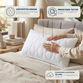 Vankúš Utopia Bedding 40x80 cm, sada 1 ks, Posteľ a dekoratívny vankúš 40x80 cm (1 balenie), biela 1