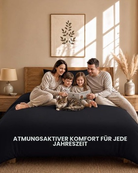 Utopia Bedding 3dielna sada posteľnej bielizne - Čierna 135x200cm + 90x190cm + 50x75cm Čierna