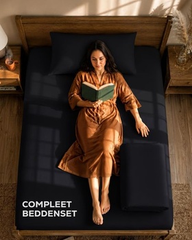 Utopia Bedding 3dielna sada posteľnej bielizne - Čierna 135x200cm + 90x190cm + 50x75cm Čierna