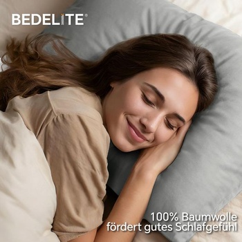BEDELITE Obliečka na vankúš 40 x 80 bavlna 2 ks, svetlo šedá svetlo šedá 40x80cm
