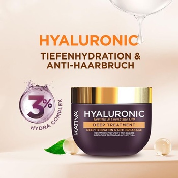 KATIVA - Intenzívna vlasová maska ​​s hyalurónovou keratínom Q10 | 300 ml