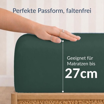 Prestieradlo Twinzen 160x200cm, 30cm veľký klobúk, petrolejovo zelená Petrolejovo zelená 160 x 200