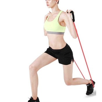 Odporová guma, fitness strečová guma z latexu, červená