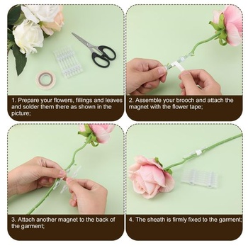 Magnety na boutonniéry, kvetinové magnety na boutonniéry, magnety na klopu 20