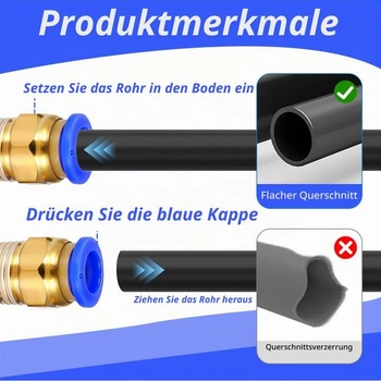 10 kusů přímých fitinek s vnějším průměrem trubky 8 mm x vnějším závitem 1/4 BSP pro systémy