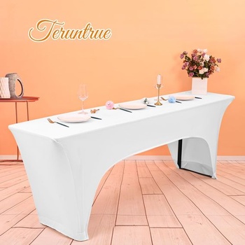 2 prémiové nepromokavé elastické ubrusy na pivní stůl, 220 x 50 cm, se 4 kapsami na nohy ve spodní