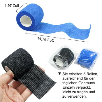Samolepiace obväz, 8 roliek, 5 cm, obväzový materiál, náplasť, zelená