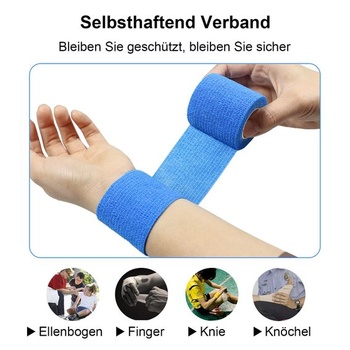 Samolepiace obväz, 8 roliek, 5 cm, obväzový materiál, náplasť, zelená