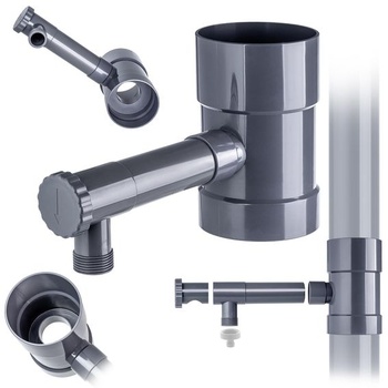 KADAX Zberač dažďovej vody 100 mm, Zberač dažďovej vody do zvodu, Odvádzač dažďovej vody s integrovaným