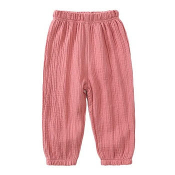 Balenie 2 unisex háremových nohavíc pre bábätká/deti, letné bavlnené a ľanové nohavice, ľahké,
