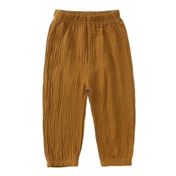 Balenie 2 unisex háremových nohavíc pre bábätká/deti, letné bavlnené a ľanové nohavice, ľahké,