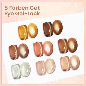 ROSALIND UV lak na nechty Cat Eye 8 farieb želatínový magnetický gél telovo hnedý 034
