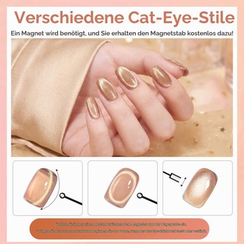 ROSALIND UV lak na nechty Cat Eye 8 farieb želatínový magnetický gél telovo hnedý 034