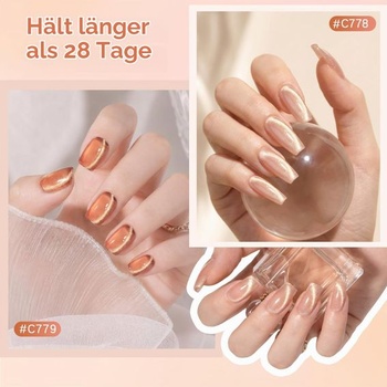 ROSALIND UV lak na nechty Cat Eye 8 farieb želatínový magnetický gél telovo hnedý 034