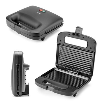 Kontaktný grilovací sendvičovač QuickBite na 2 sendviče, 1000 W, čierny, 24,9 x 24,2 x 10,6 cm