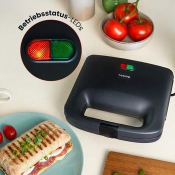 Kontaktný grilovací sendvičovač QuickBite na 2 sendviče, 1000 W, čierny, 24,9 x 24,2 x 10,6 cm