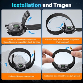 Náramek se zapínáním na suchý zip kompatibilní s Instinct 3-50 mm, 26 mm, černý.