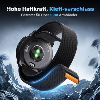 Náramek se zapínáním na suchý zip kompatibilní s Instinct 3-50 mm, 26 mm, černý.
