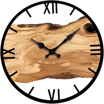 Nástenné hodiny Baoblaze drevené, 30cm