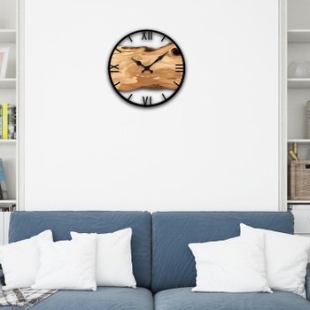Nástenné hodiny Baoblaze drevené, 30cm