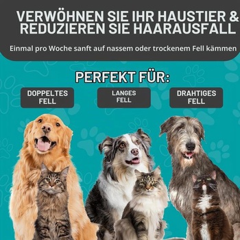 MaxPower Planet Dog and Cat Brush - Jemná kefa na podsrsť pre dlhosrsté zvieratá - Obojstranná