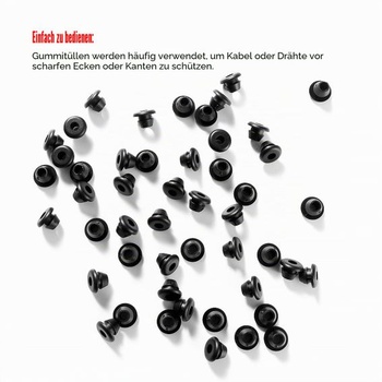 YIXISI 50 kusov Gumové priechodky s priemerom 4 * 6 mm, uzavreté pryžové priechodky, pryžové zátky pre