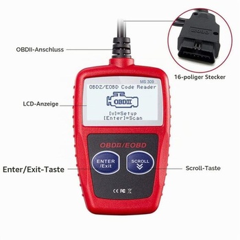 DollaTek MS309 OBDII skener Viacjazyčný automobilový skener Diagnostický nástroj pre motor