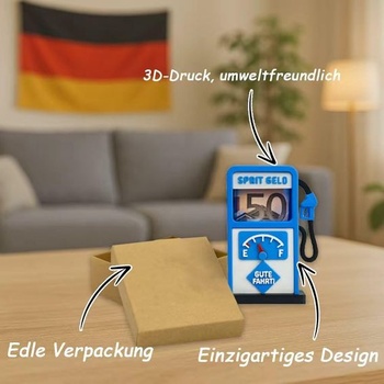 Balení poukázek na palivo – Peněžní dárek za složení řidičské zkoušky – 3D balení benzínových pump
