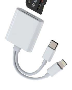 Adaptér USB-C a Lightning, čítačka kariet SD a Micro SD pre Apple, iPhone 16, 15, 14, iPad, MacBook
