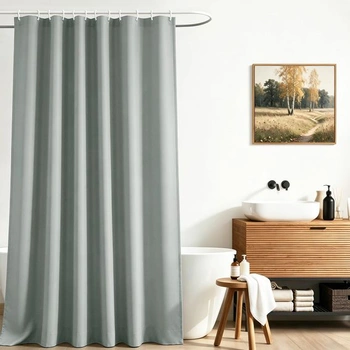 Sprchový záves Lerores 200x160 cm šedý, so spevneným lemom,…