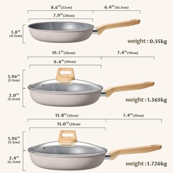Sada panvíc N90031LID, 20/24/28 cm, 2 pokrievky, indukčná, šedá - N