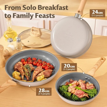 Sada panvíc N90031LID, 20/24/28 cm, 2 pokrievky, indukčná, šedá - N