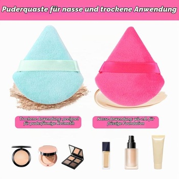 35 trojuholníkových labutieniek, zamatovo mäkké hubky na make-up