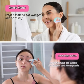 35 trojuholníkových labutieniek, zamatovo mäkké hubky na make-up