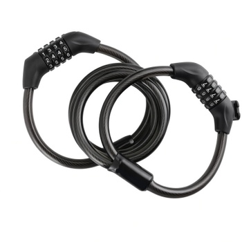 Zámok na bicykel a kolobežku GK102.705, dvojitý kombinačný zámok, 125 cm, 12 mm, čierny - N