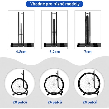 Stojan na bicykle DT3, pre 3 bicykle, 108 x 38 x 68,5 cm, čierny - N
