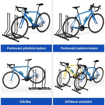 Stojan na bicykle DT3, pre 3 bicykle, 108 x 38 x 68,5 cm, čierny - N
