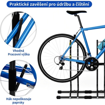 Stojan na bicykle DT3, pre 3 bicykle, 108 x 38 x 68,5 cm, čierny - N