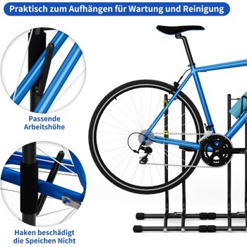 Stojan na bicykle DT3, pre 3 bicykle, 108 x 38 x 68,5 cm, čierny - N