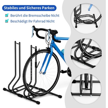 Stojan na bicykle DT3, pre 3 bicykle, 108 x 38 x 68,5 cm, čierny - N