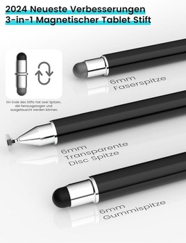 MEKO 3v1 stylus pre tablet s vláknovými/gumovými/kotúčovými hrotmi pre tablety a mobilné telefóny |