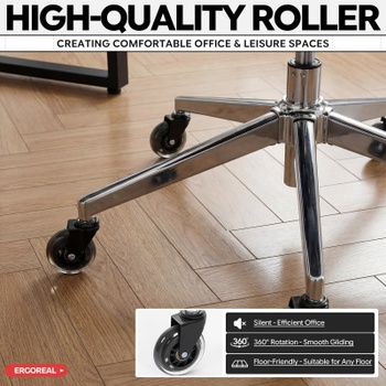 Ergonomická kancelárska stolička s 3D opierkou hlavy ER-25W05-03-EU, nosnosť do 120 kg, šedá - A