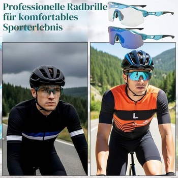 Fotochromatické cyklistické brýle pro muže i ženy, s pouzdrem na čočky a čisticím hadříkem,