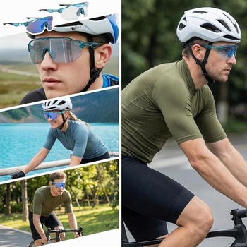 Fotochromatické cyklistické brýle pro muže i ženy, s pouzdrem na čočky a čisticím hadříkem,