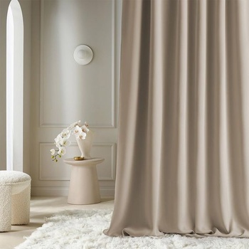 ROOM99 Záves s očkami Aura 140 x 280 cm béžový, 1 kus Béžové očká V 280 x Š 140 cm (1 balenie)