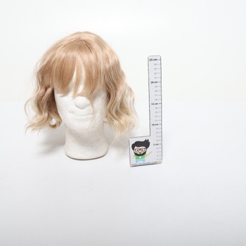 BARSDAR Krátka vlnitá medovo blond parochňa s ofinou, krátka vlnitá blond parochňa pre ženy, mäkké