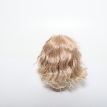 BARSDAR Krátká vlnitá medově blond paruka s ofinou, krátká vlnitá blond paruka pro ženy, měkké
