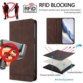 Puzdro na telefón pre Oukitel C5, puzdro z umelej kože s RFID blokovaním, magnetické zapínanie,