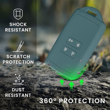 Puzdro na kľúč kwmobile pre Renault Smartkey so 4 tlačidlami (bezkľúčové odomykanie) - Silikónové